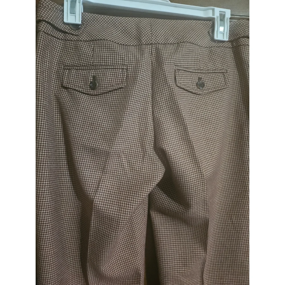 The Limited Brown Microcheck Straight-Leg Trousers